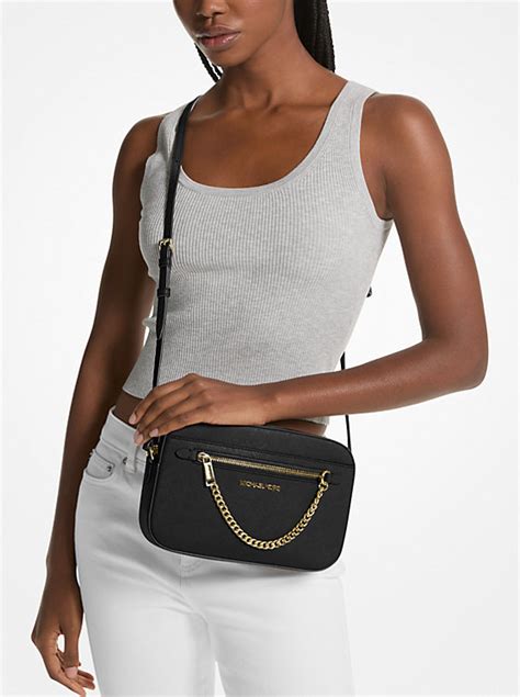 michael kors mini saffiano crossbody|Michael Kors saffiano jet set.